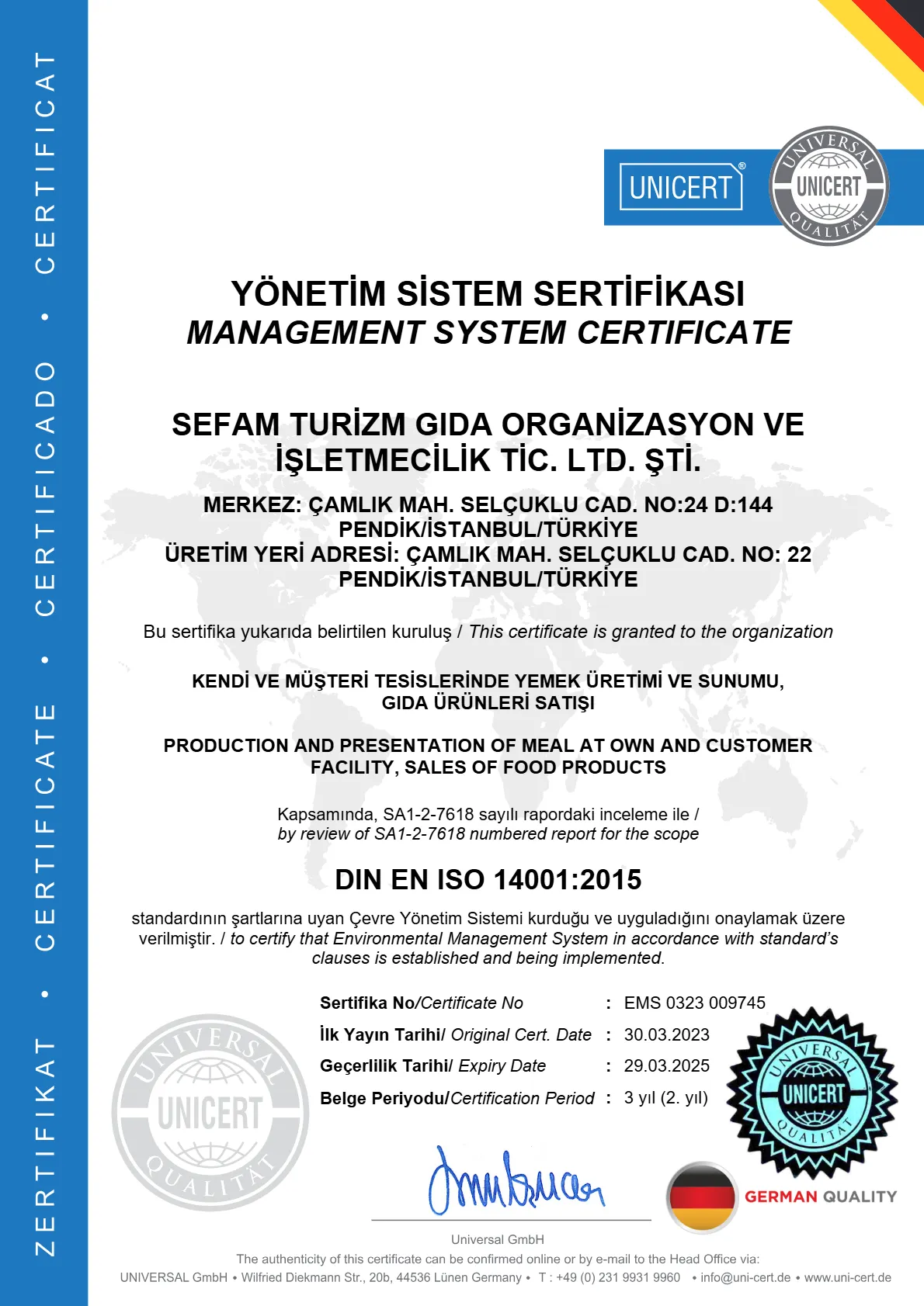 ISO 14001 — Çevre Yönetim Sistemi