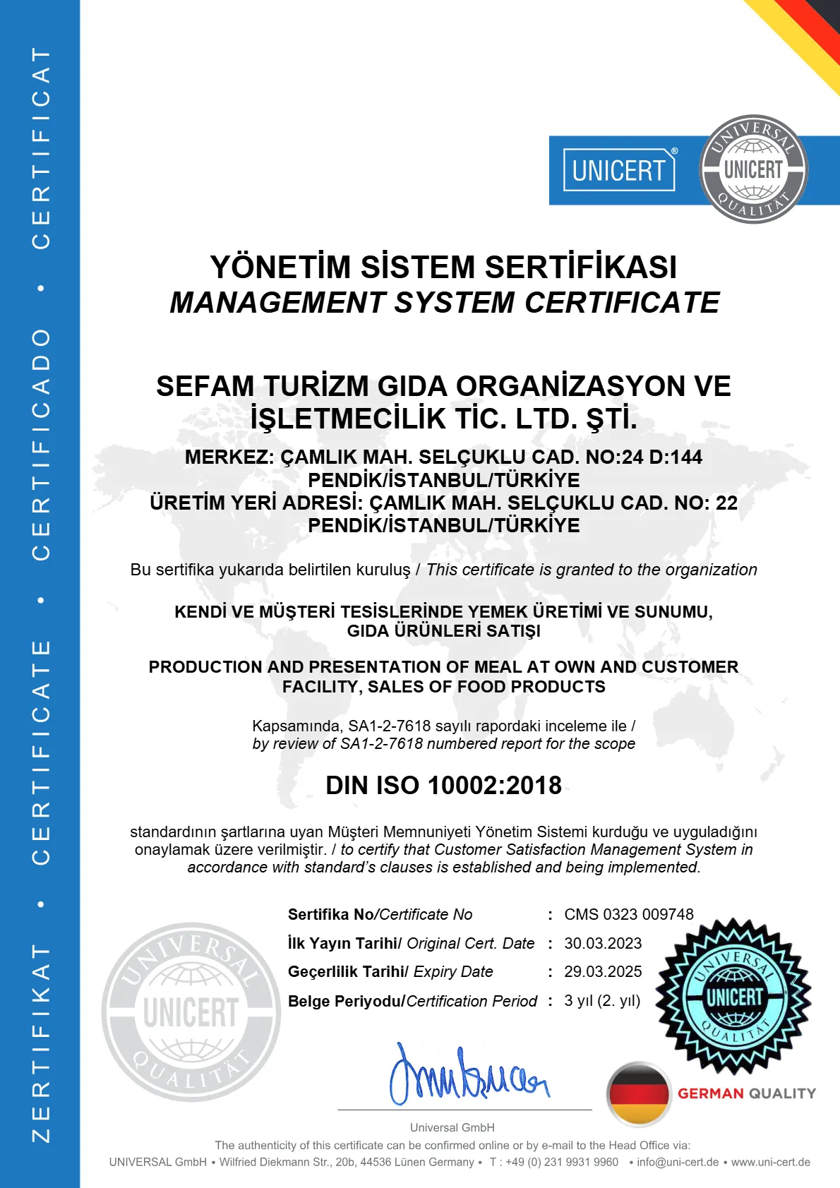 ISO 10002 — Müşteri Memnuniyeti Yönetim Sistemi